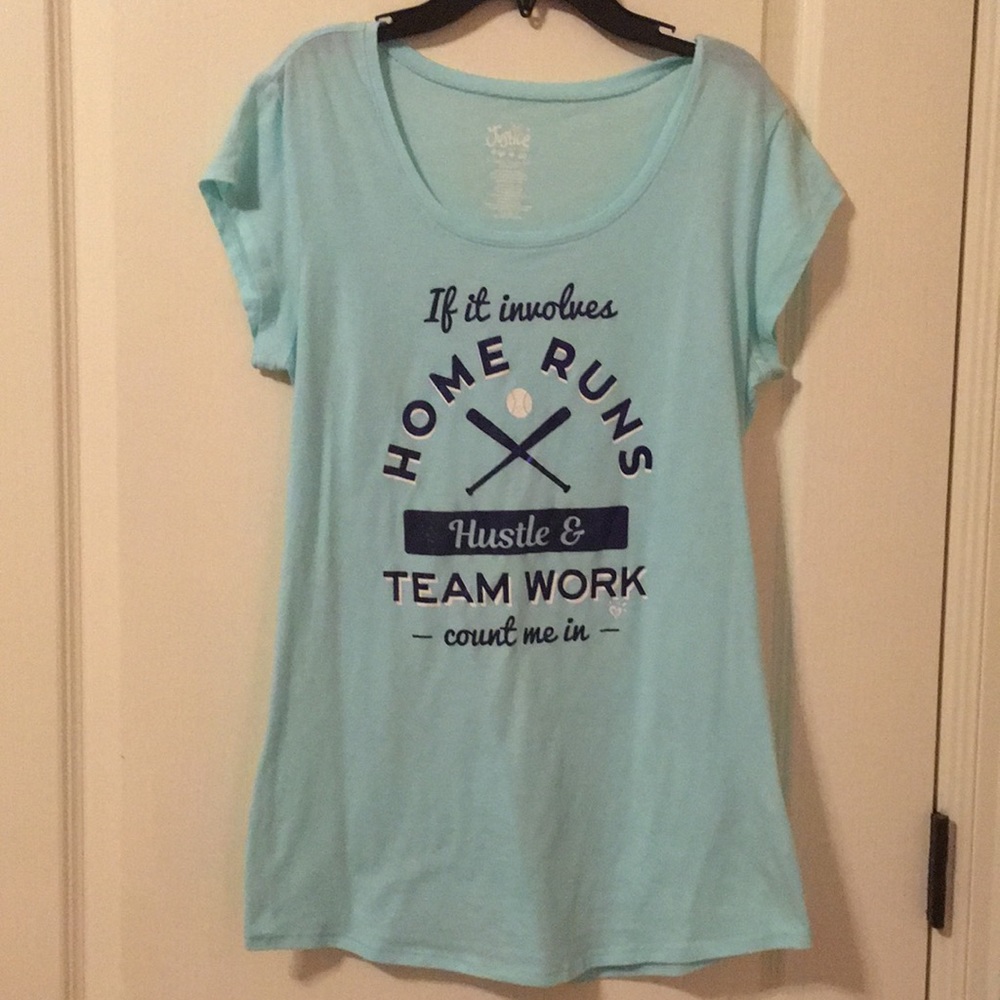 Light blue kid’s Justice tee-shirt